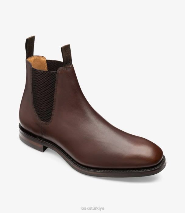 Loake 664H87 sohbet değeri koyu kahverengi mumsu bot ayakkabı