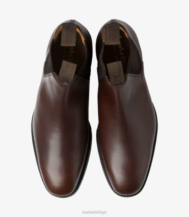 Loake 664H87 sohbet değeri koyu kahverengi mumsu bot ayakkabı