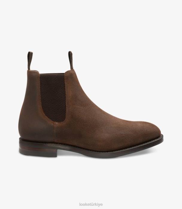 Loake 664H88 sohbet değeri kahverengi mumlu süet bot ayakkabı