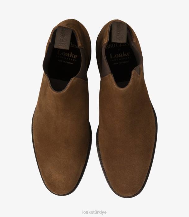 Loake 664H91 bakır kapı tütün süet bot ayakkabı