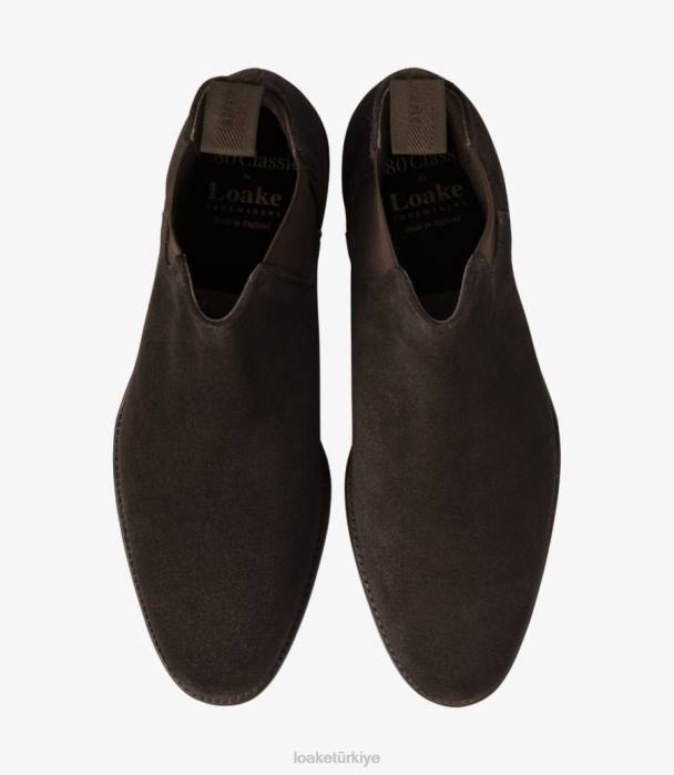 Loake 664H92 bakır kapı koyu kahverengi süet bot ayakkabı