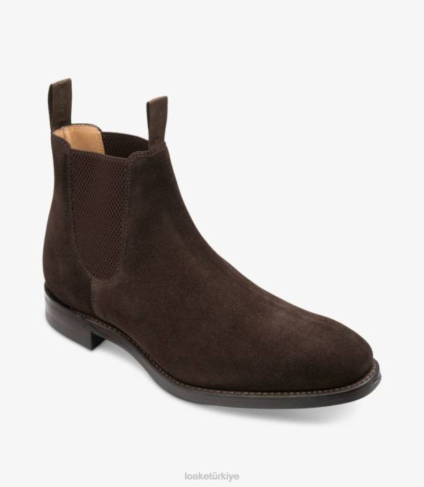 Loake 664H94 sohbet değeri koyu kahverengi süet bot ayakkabı