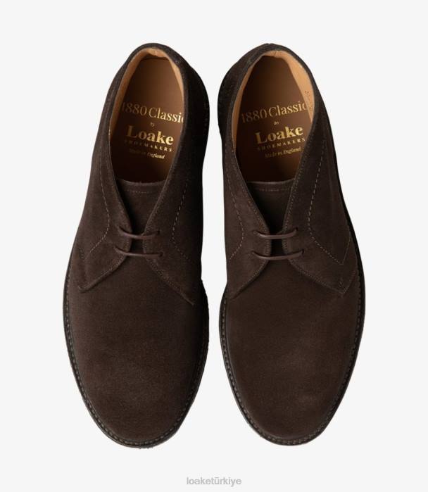 Loake 664H114 yaşayan taş çikolata kahverengi süet bot ayakkabı