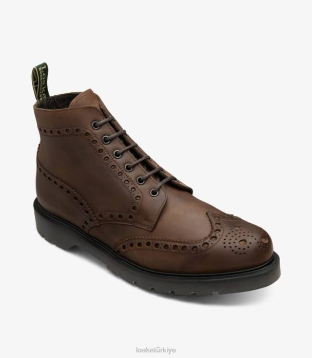 Loake 664H134 ölçer kahverengi yağlı nubuk bot ayakkabı