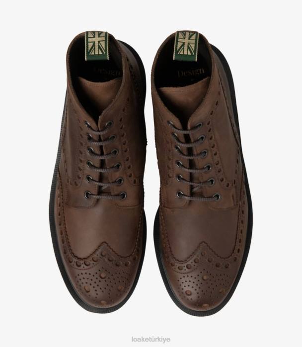 Loake 664H134 ölçer kahverengi yağlı nubuk bot ayakkabı