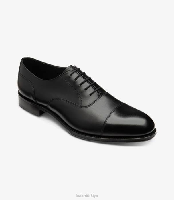Loake 664H142 taş kapı karbon siyahı düz bağlar
