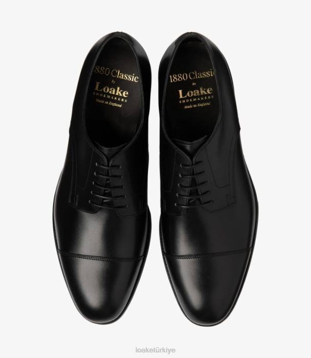 Loake 664H144 küçük kapı karbon siyahı düz bağlar