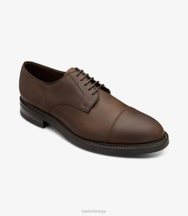 Loake 664H146 bolca kahverengi yağlı nubuk düz bağlar