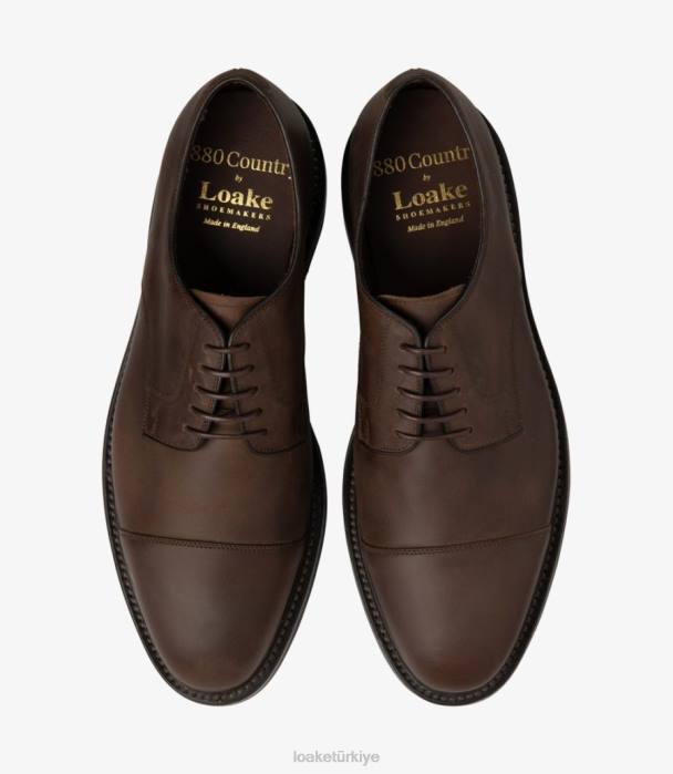 Loake 664H146 bolca kahverengi yağlı nubuk düz bağlar