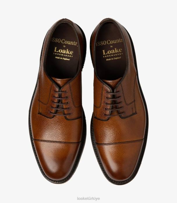 Loake 664H147 bolca kestane kahverengi tahıl düz bağlar