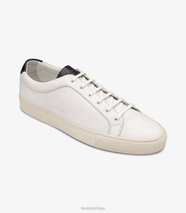 Loake 664H27 kısa çizgi beyaz Spor ayakkabıları