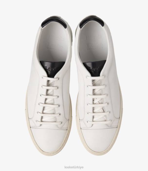 Loake 664H27 kısa çizgi beyaz Spor ayakkabıları