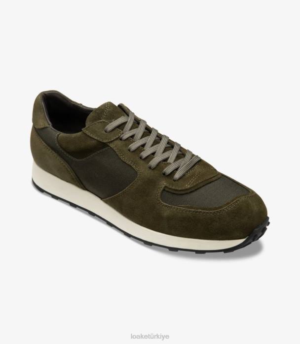 Loake 664H36 bakmak yeşil süet Spor ayakkabıları