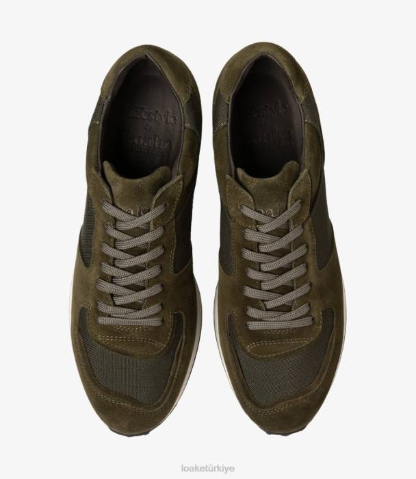 Loake 664H36 bakmak yeşil süet Spor ayakkabıları