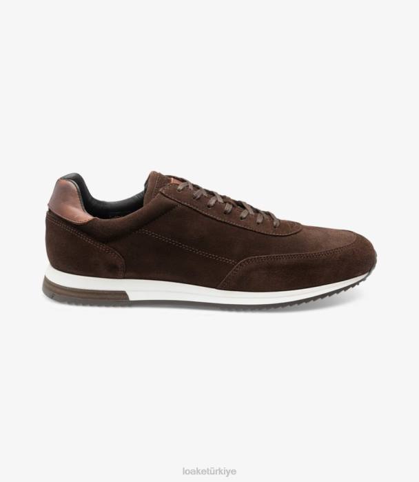 Loake 664H43 tırabzan koyu kahverengi süet Spor ayakkabıları